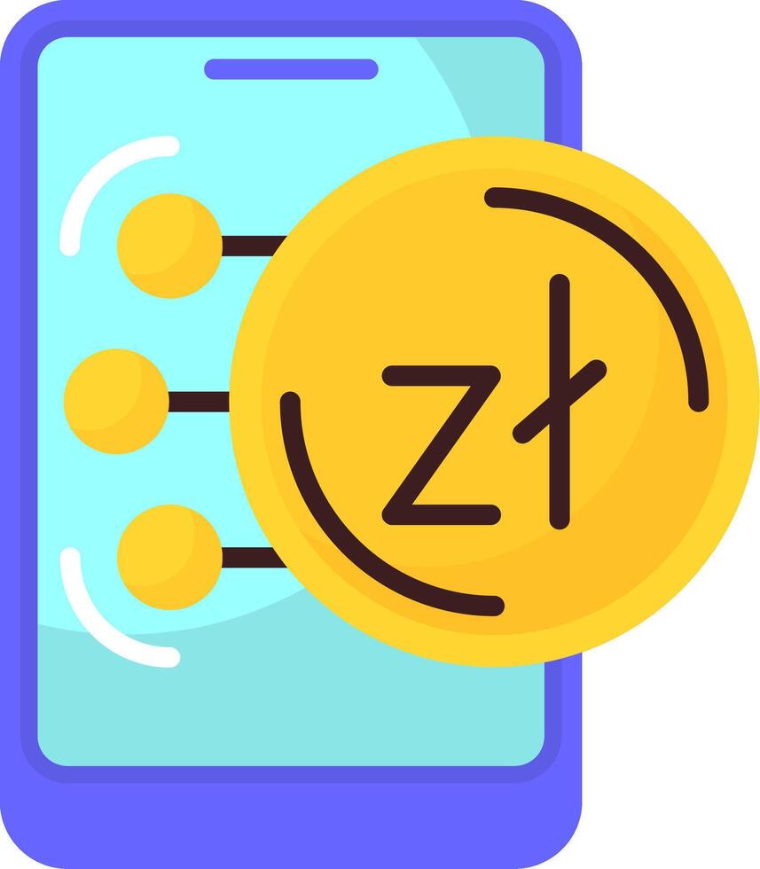 Polish Zloty Icon Design Symbpl vector