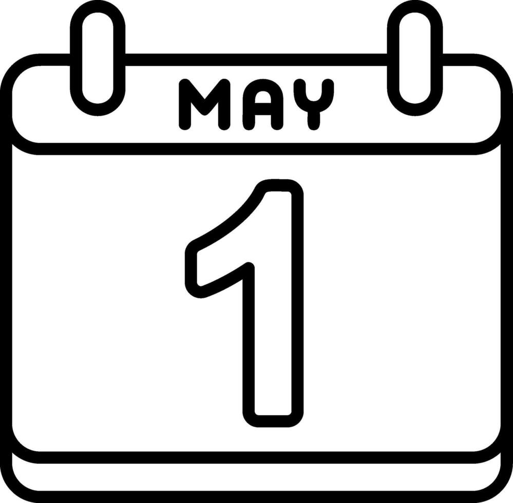 Calendar with May 1st Icon Design vector