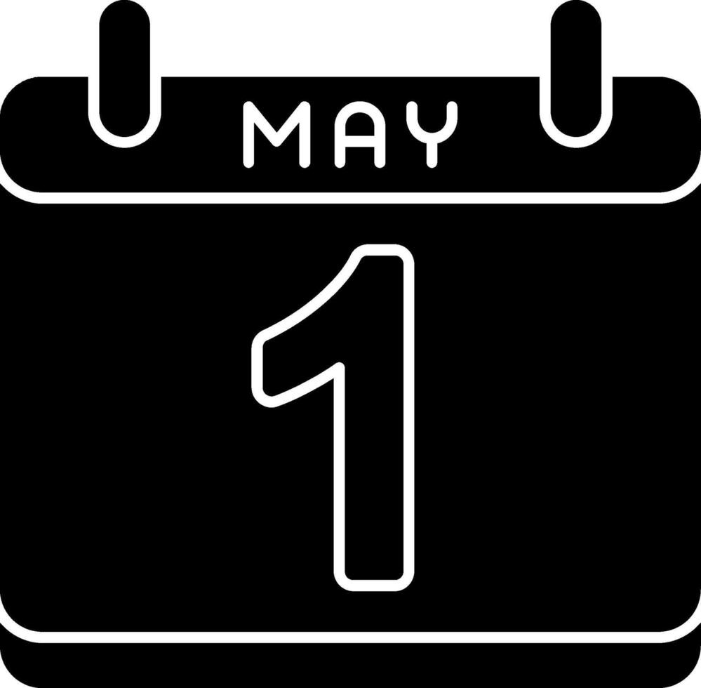 Calendar with May 1st Icon Design vector