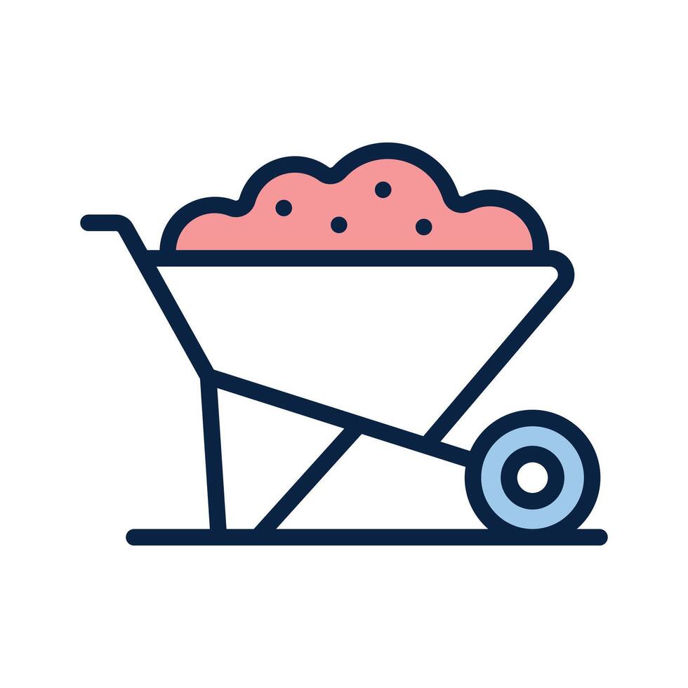 A sturdy wheelbarrow for transporting garden materials effortlessly vector