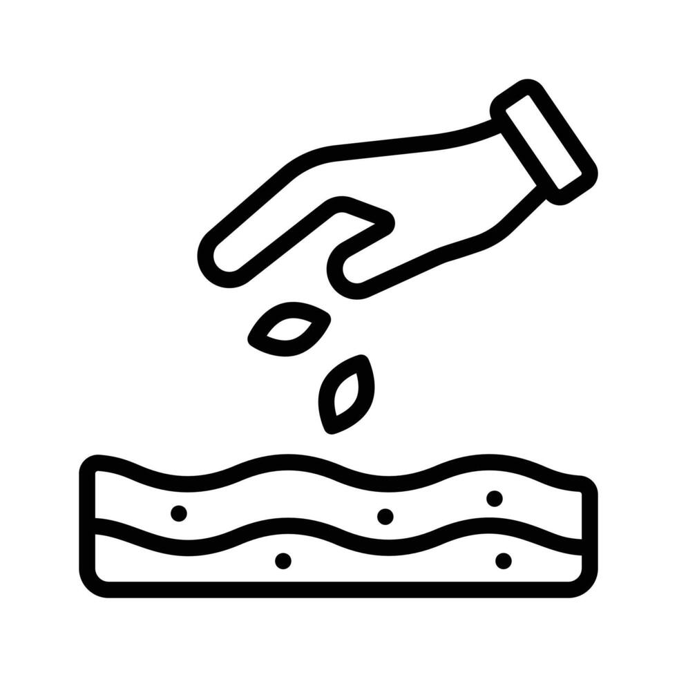 The process of seeding, essential for starting new plants in the garden vector