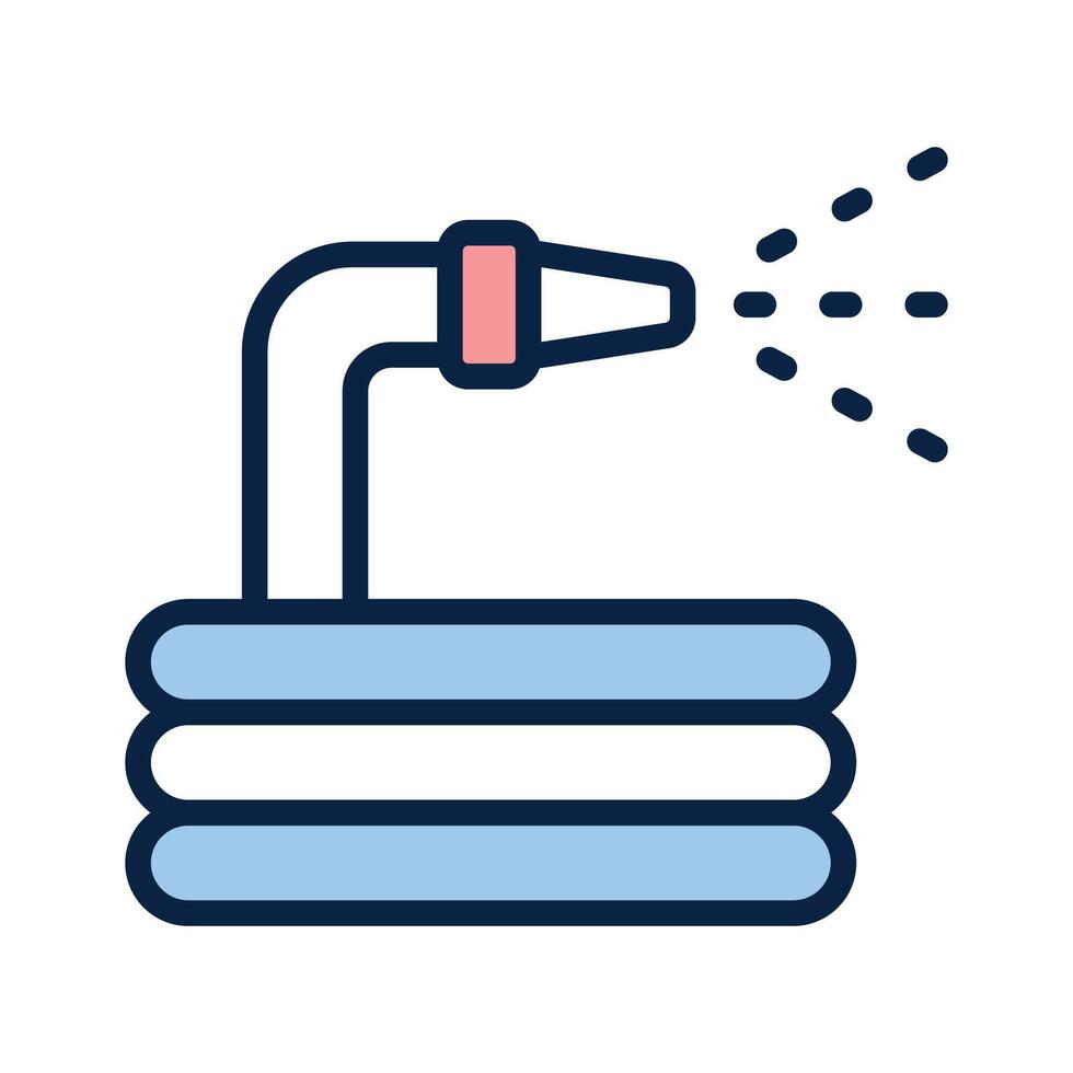 A flexible garden hose for watering plants and cleaning vector