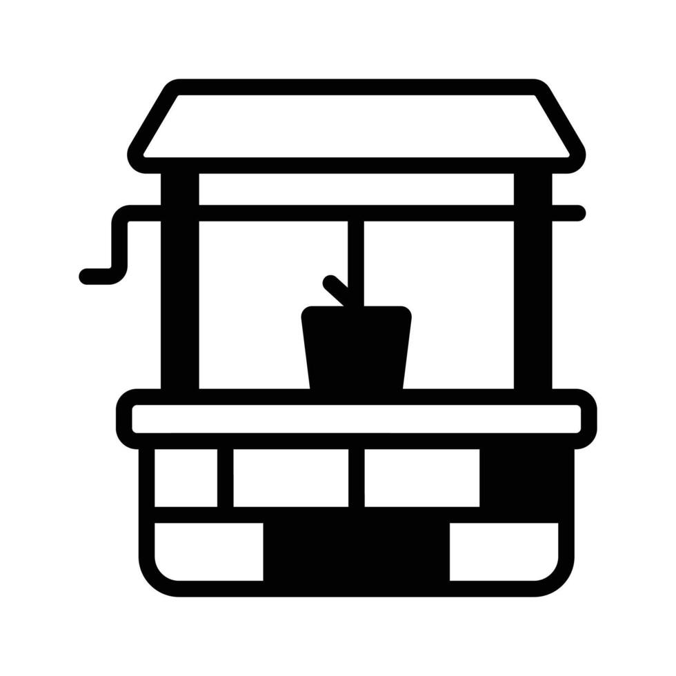 A garden well, providing water for plants and garden use vector