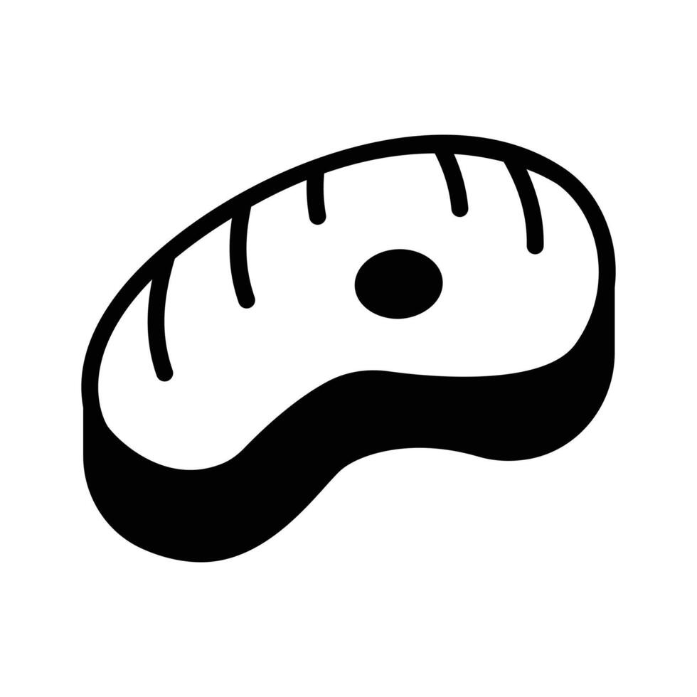 A Juicy and grilled meat cut, steak icon vector