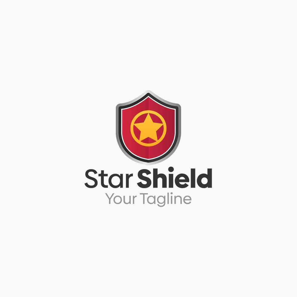 Illustration Graphic Logo of Star Shield . Merging Concepts of a star and Shield Shape. Good for business, startup, company logo vector