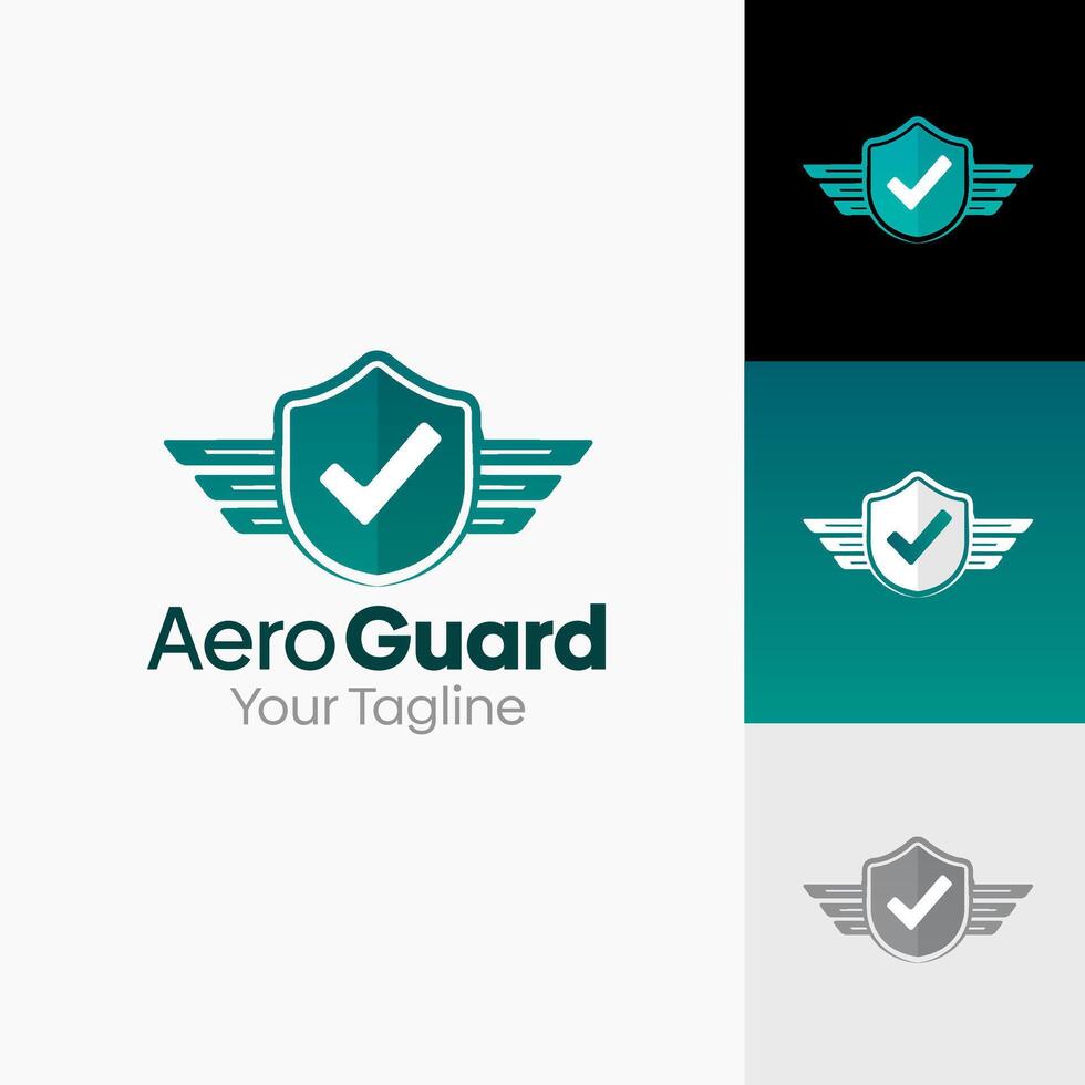 Illustration Graphic Logo of Aero Guard. Merging Concepts of a wings and Shield Shape. Good for business, startup, company logo vector
