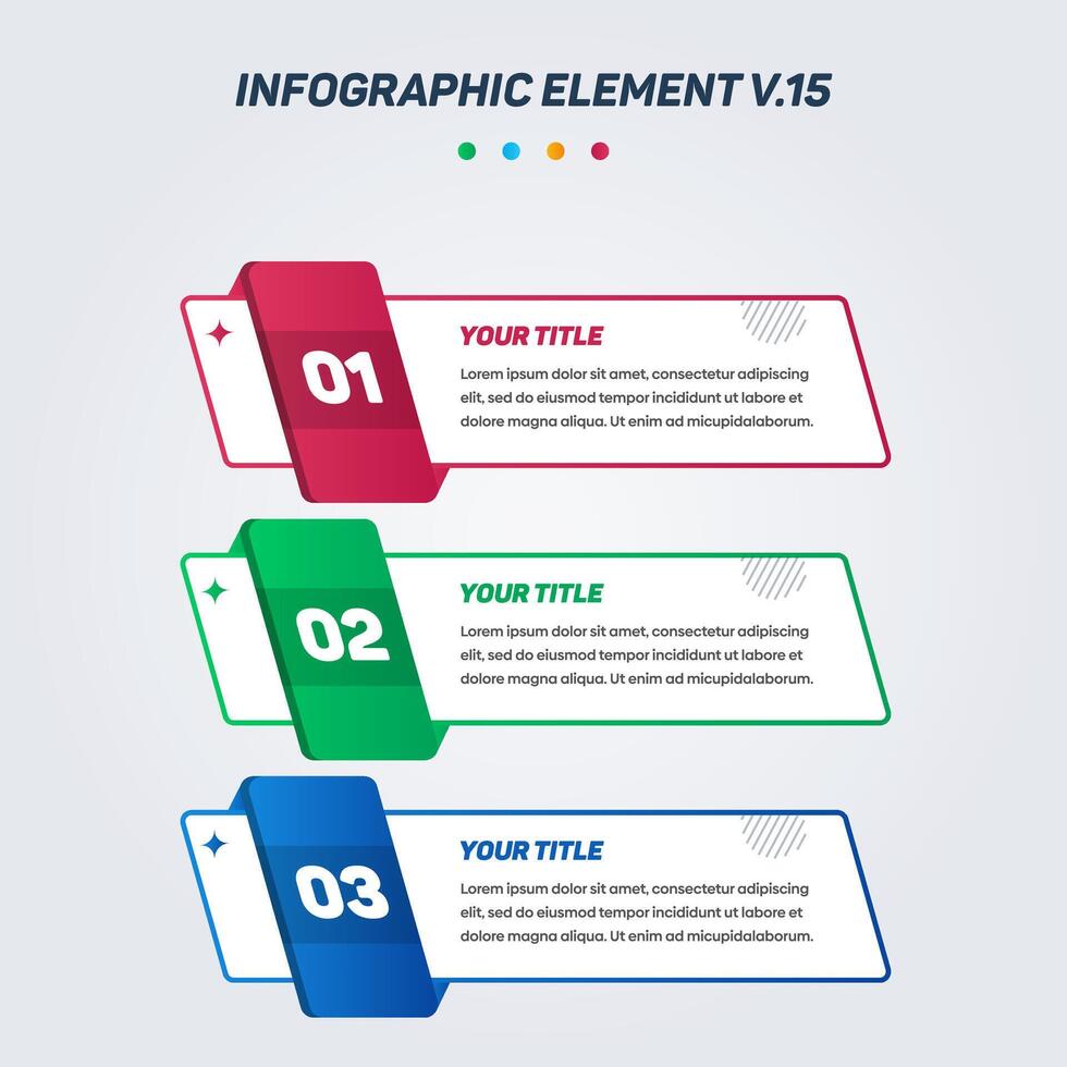 Colorful Infographic elements V.15. Can be used for steps, options, business processes, workflow, diagram, flowchart concept, timeline, marketing icons, Layout, banner, and etc. vector