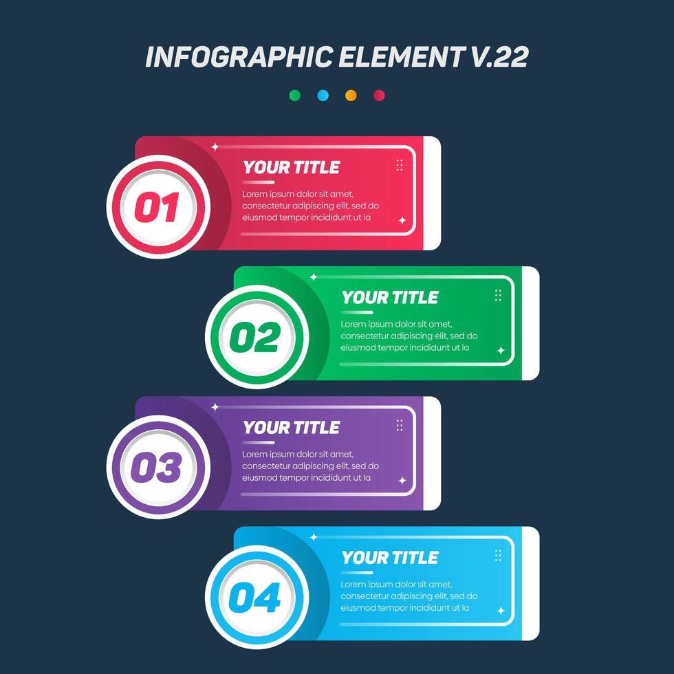 Colorful Infographic elements V.22. Can be used for steps, options, business processes, workflow, diagram, flowchart concept, timeline, marketing icons, Layout, banner, and etc. vector
