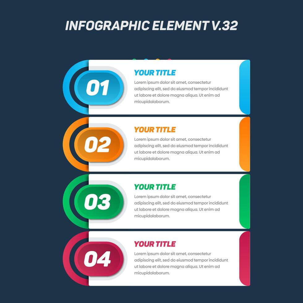 Colorful Infographic elements V.32. Can be used for steps, options, business processes, workflow, diagram, flowchart concept, timeline, marketing icons, Layout, banner, and etc. vector