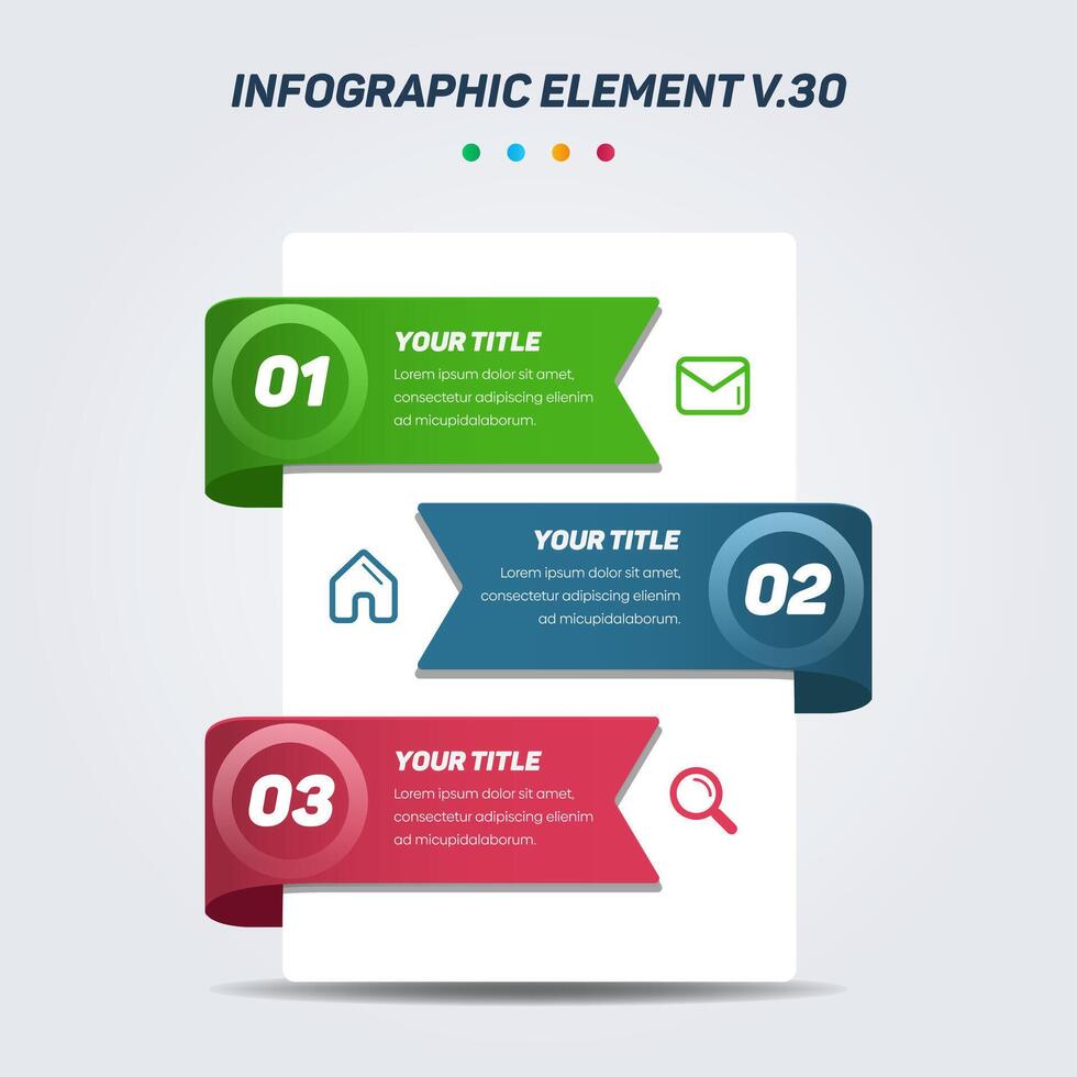 Colorful Infographic elements V.30. Can be used for steps, options, business processes, workflow, diagram, flowchart concept, timeline, marketing icons, Layout, banner, and etc. vector