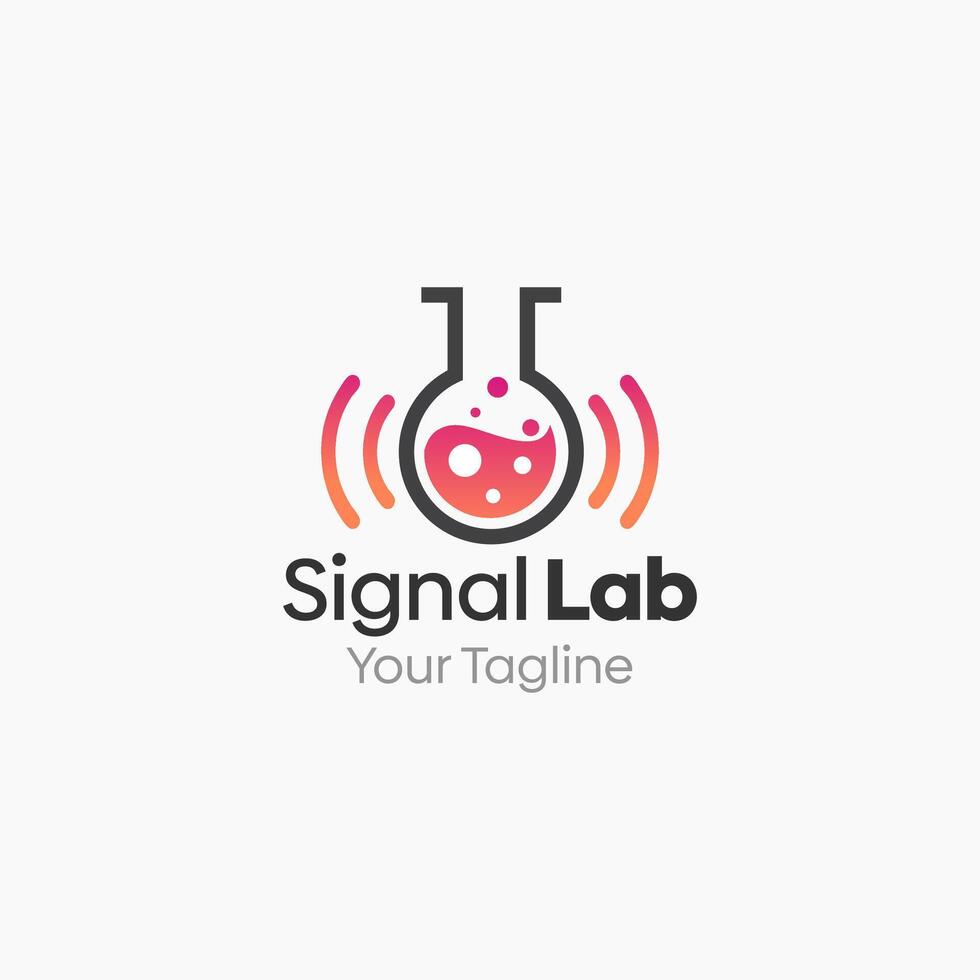 Illustration Graphic Logo of Signal Labs. Merging Concepts of a Signal and Liquid Labs Shape. Good for business, startup, company logo vector