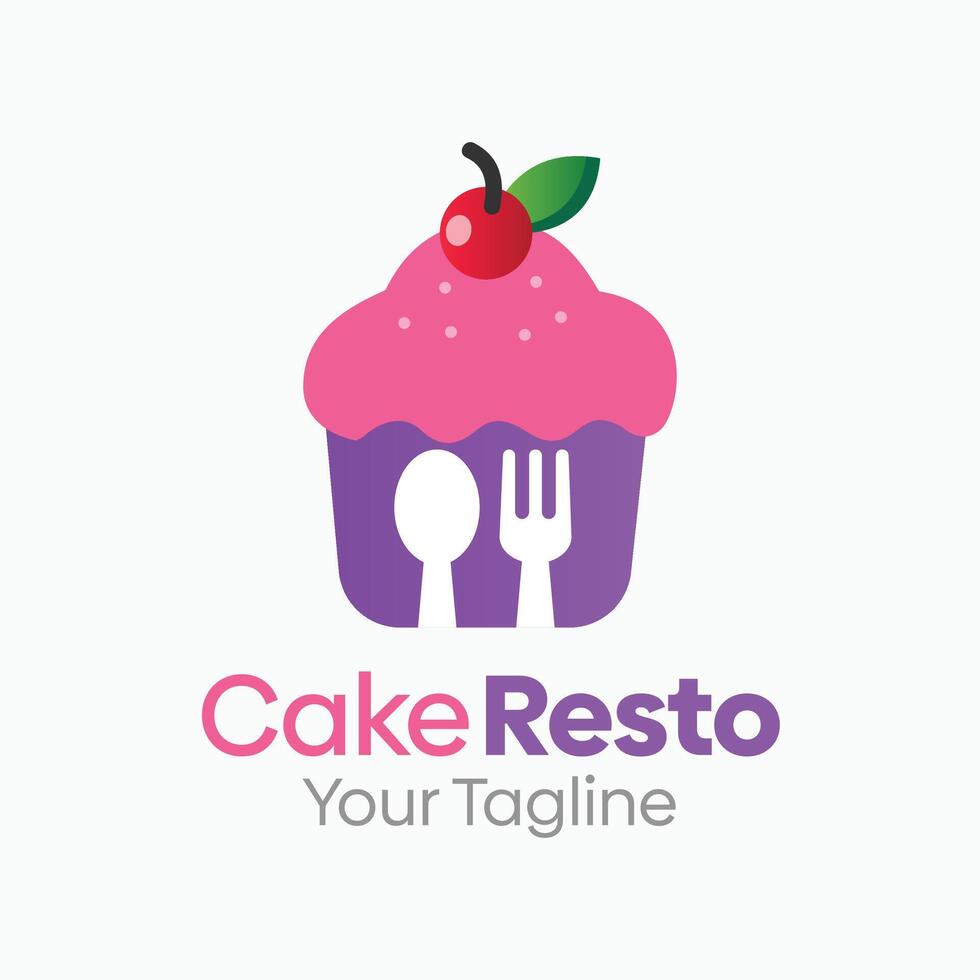 Cake Resto Logo Design Template. Good for Business, Agency, Community and Organization vector