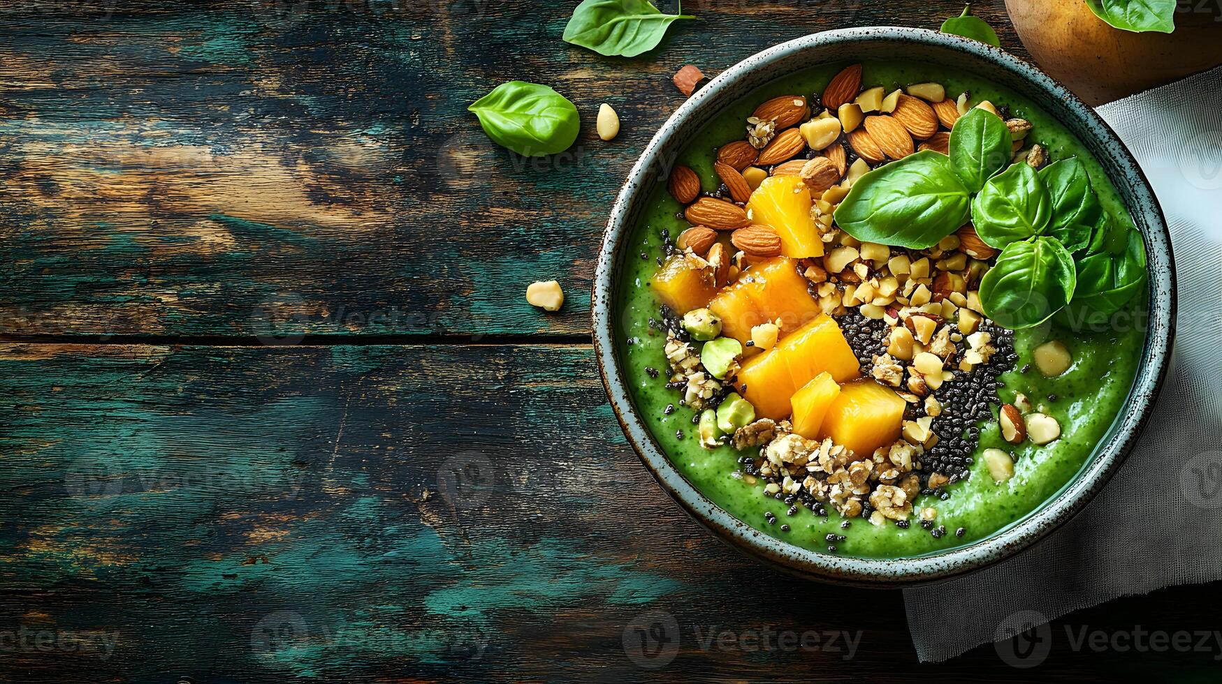 Healthy breakfast is very important because it keeps you energized all the day. This image can be used in advertisements or on social media to promote healthy and balanced diet in your daily life. photo