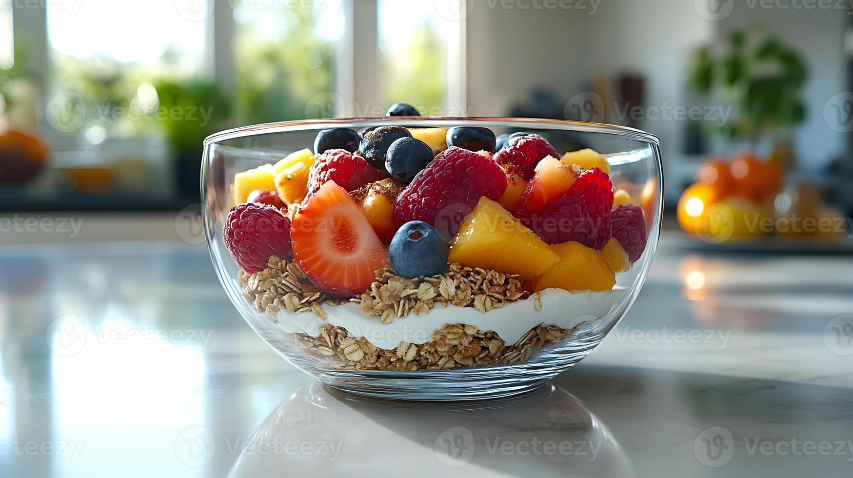 Healthy breakfast is very important because it keeps you energized all the day. This image can be used in advertisements or on social media to promote healthy and balanced diet in your daily life. photo