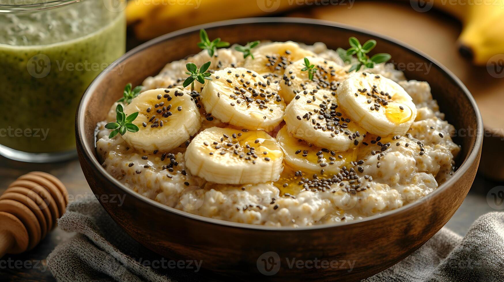 Healthy breakfast is very important because it keeps you energized all the day. This image can be used in advertisements or on social media to promote healthy and balanced diet in your daily life. photo