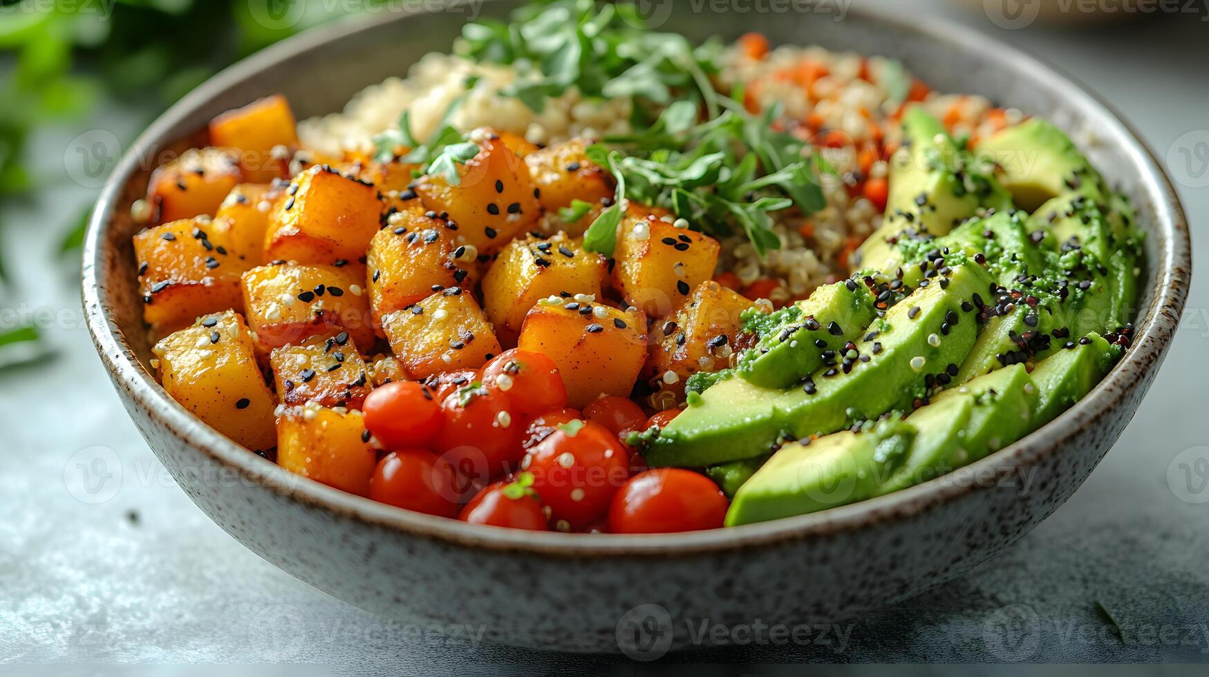 Healthy breakfast is very important because it keeps you energized all the day. This image can be used in advertisements or on social media to promote healthy and balanced diet in your daily life. photo