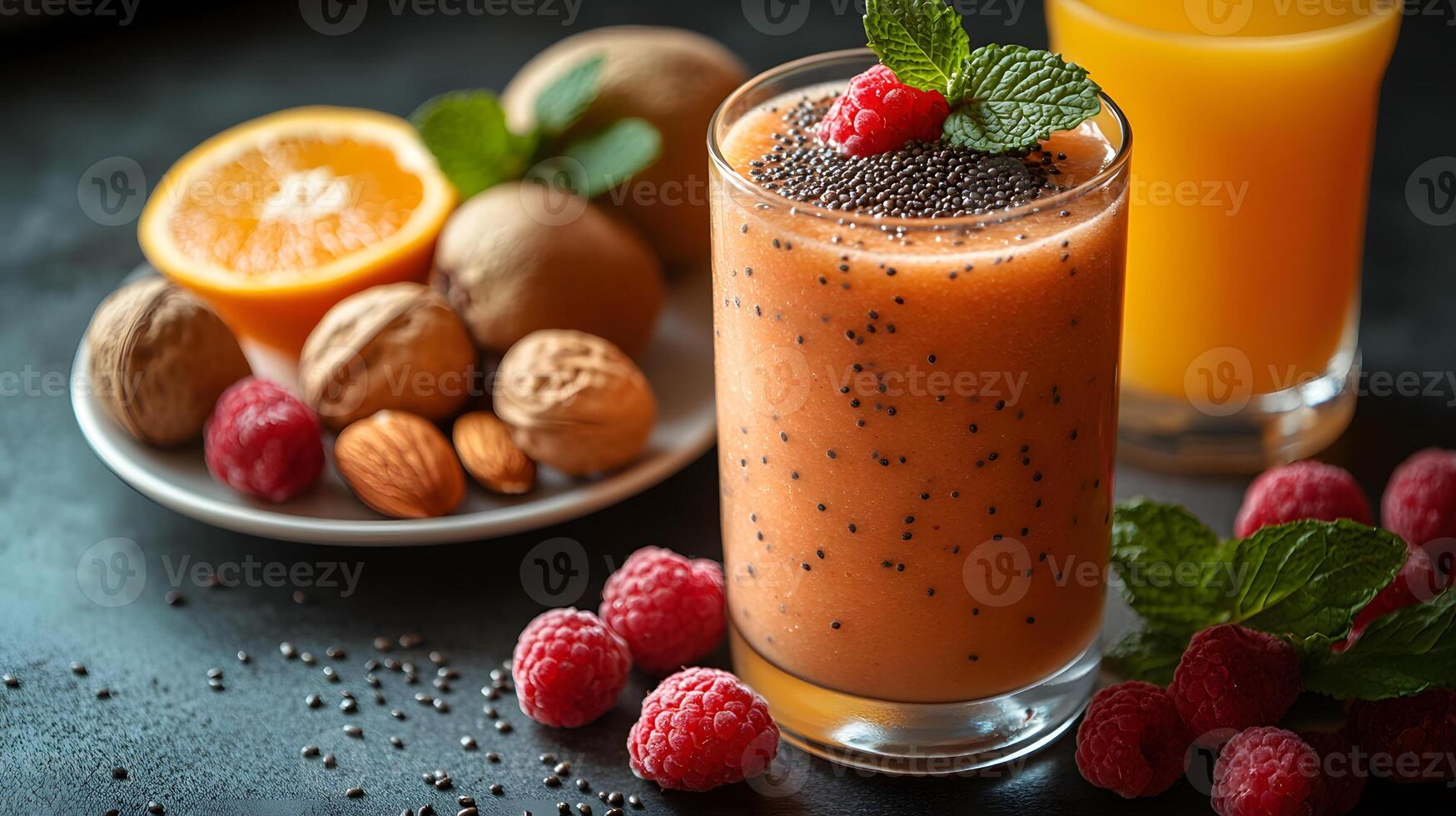 Healthy breakfast is very important because it keeps you energized all the day. This image can be used in advertisements or on social media to promote healthy and balanced diet in your daily life. photo