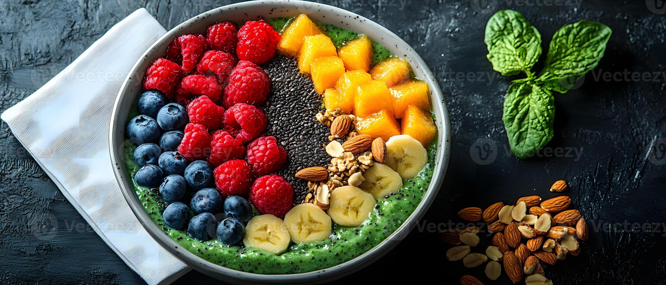 Healthy breakfast is very important because it keeps you energized all the day. This image can be used in advertisements or on social media to promote healthy and balanced diet in your daily life. photo