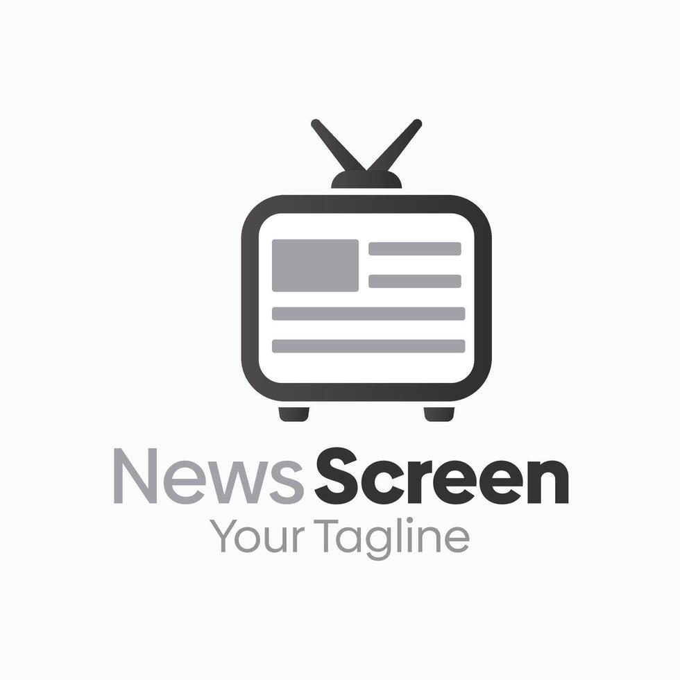 News Screen Logo Design Template. Good for Business, Agency, Community and Organization vector