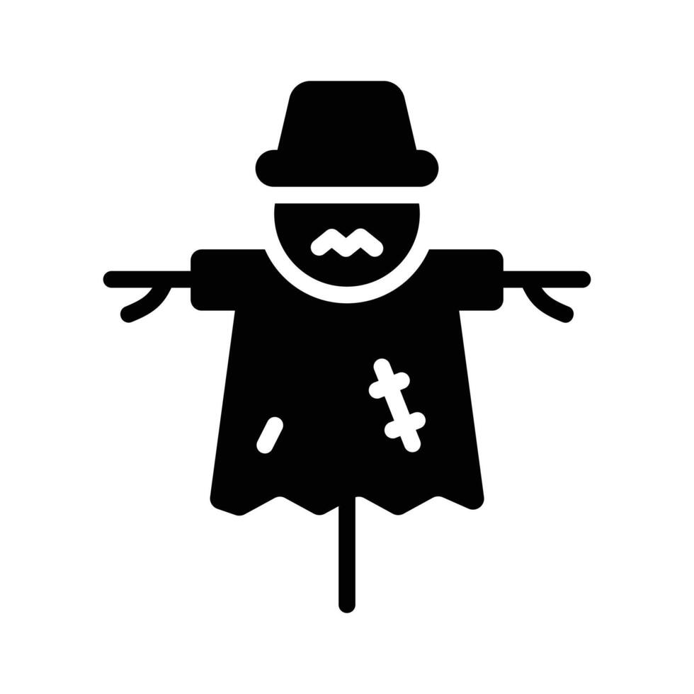 A scarecrow, protecting the garden from birds and pests vector
