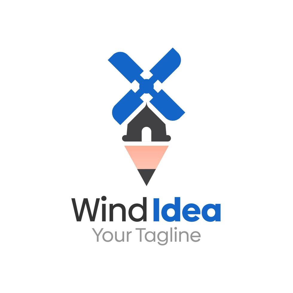 Wind Idea Logo Design Template. Good for Business, Agency, Community and Organization vector