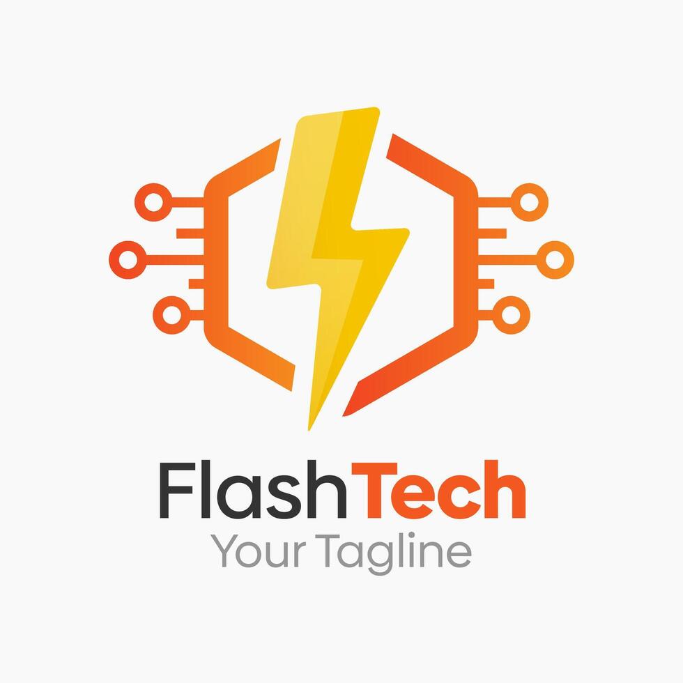Flash Technology Logo Design Template. Good for Business, Agency, Community and Organization vector