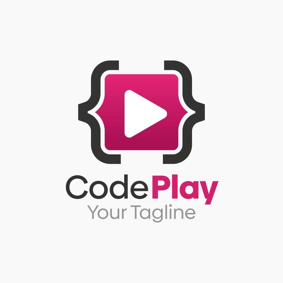 Code Play Logo Design Template. Good for Business, Agency, Community and Organization vector