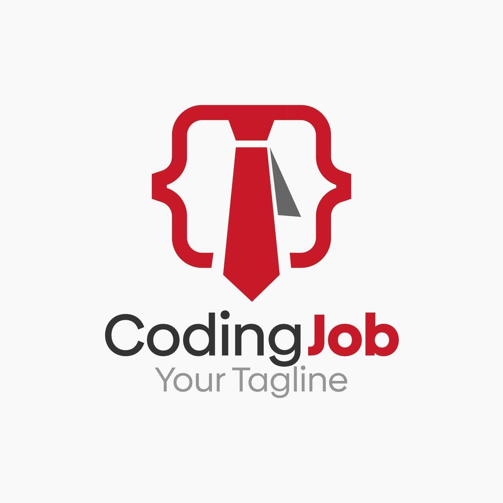 Coding Job Logo Design Template. Good for Business, Agency, Community and Organization vector