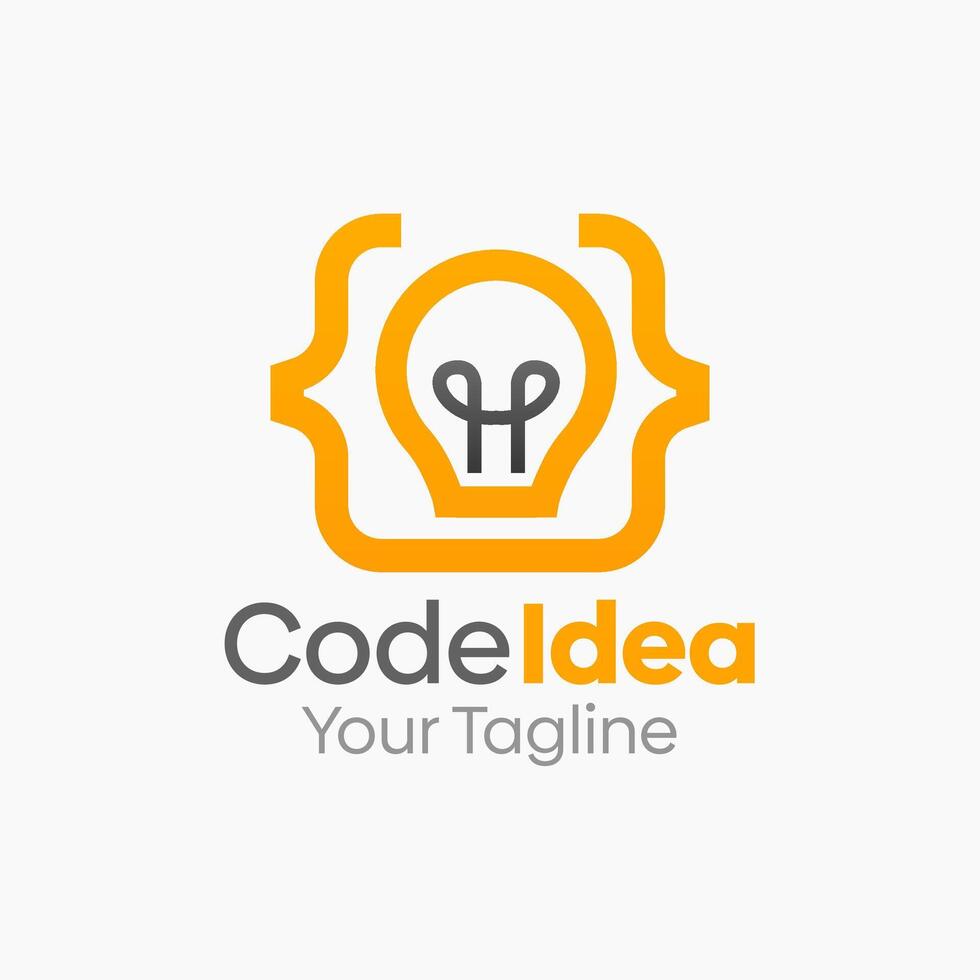 Code Idea Logo Design Template. Good for Business, Agency, Community and Organization vector