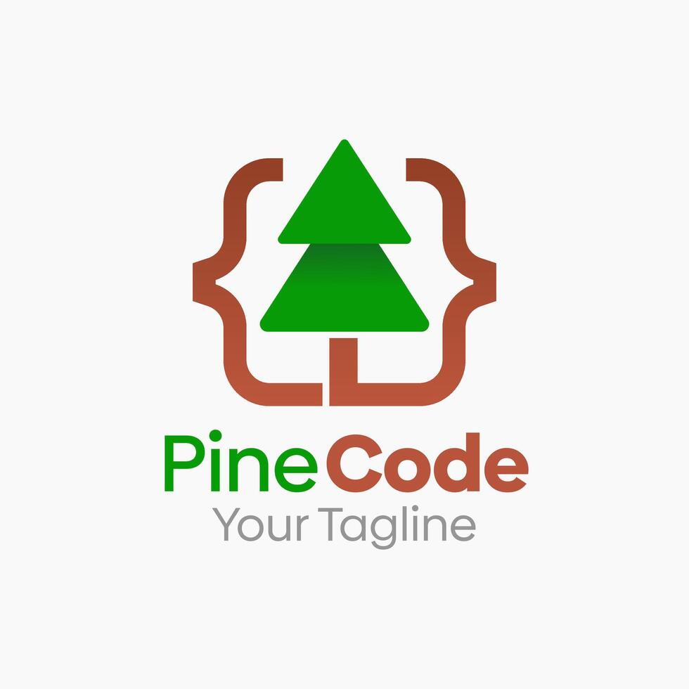 Pine Code Logo Design Template. Good for Business, Agency, Community and Organization vector