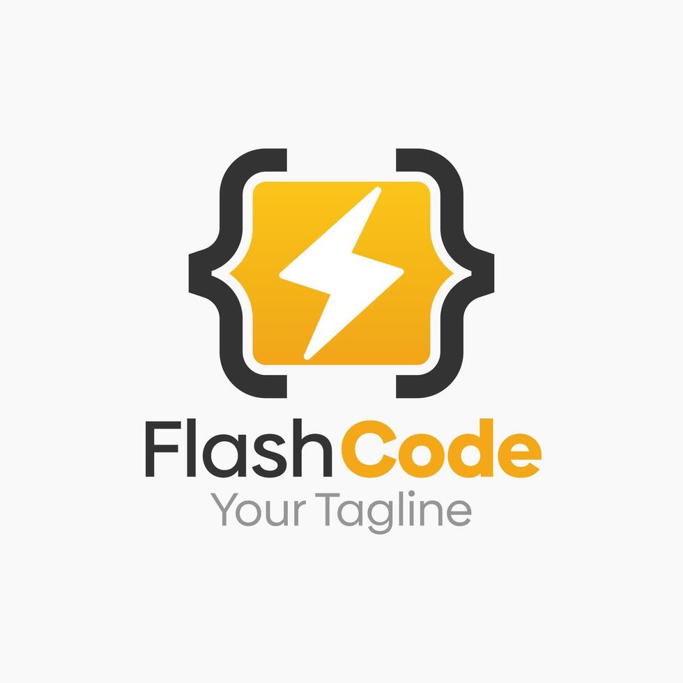 Flash Code Logo Design Template. Good for Business, Agency, Community and Organization vector