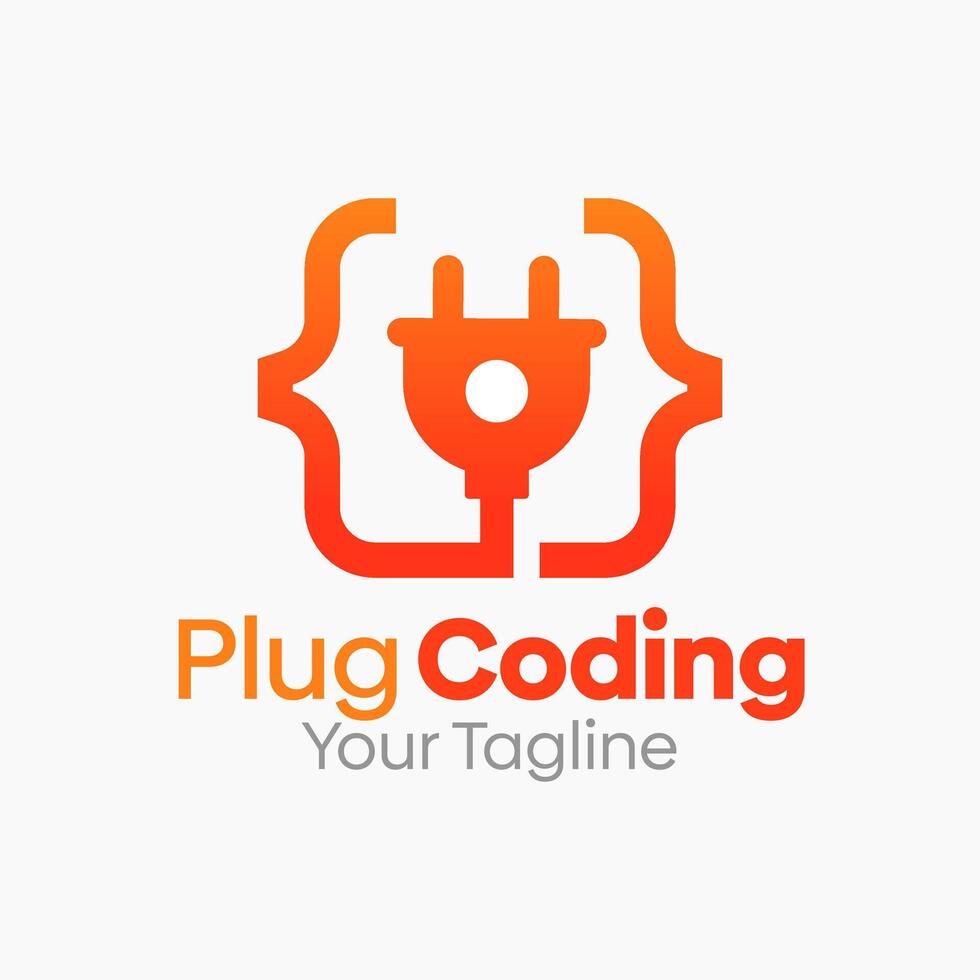 Plug Coding Logo Design Template. Good for Business, Agency, Community and Organization vector