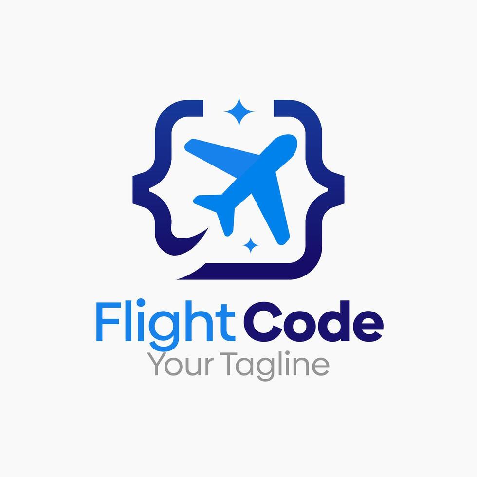 Flight Code Logo Design Template. Good for Business, Agency, Community and Organization vector