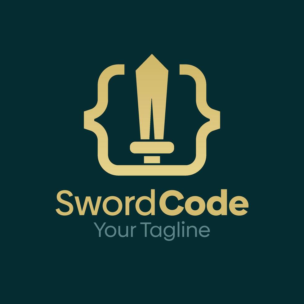 Sword Code Logo Design Template. Good for Business, Agency, Community and Organization vector