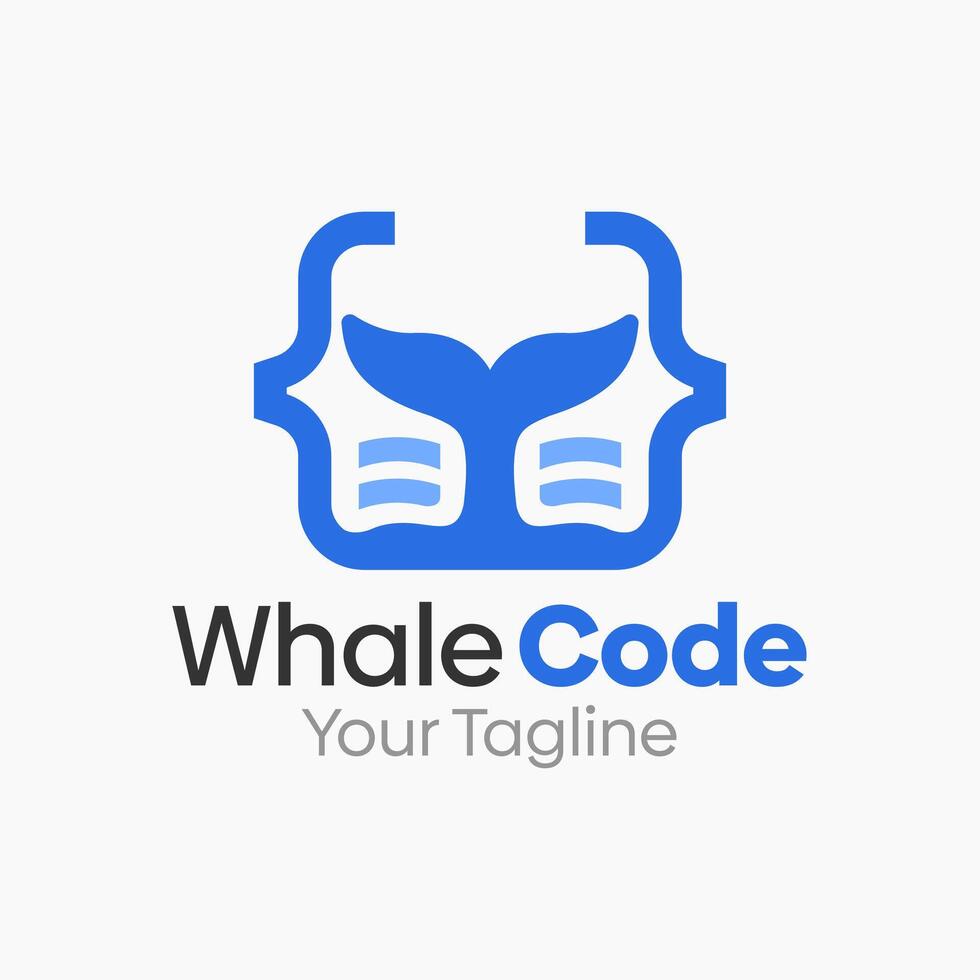 Whale Code Logo Design Template. Good for Business, Agency, Community and Organization vector