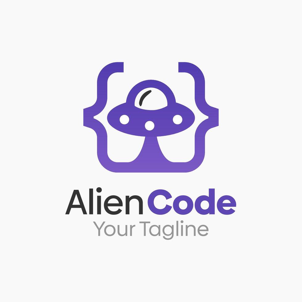 Alien Code Logo Design Template. Good for Business, Agency, Community and Organization vector