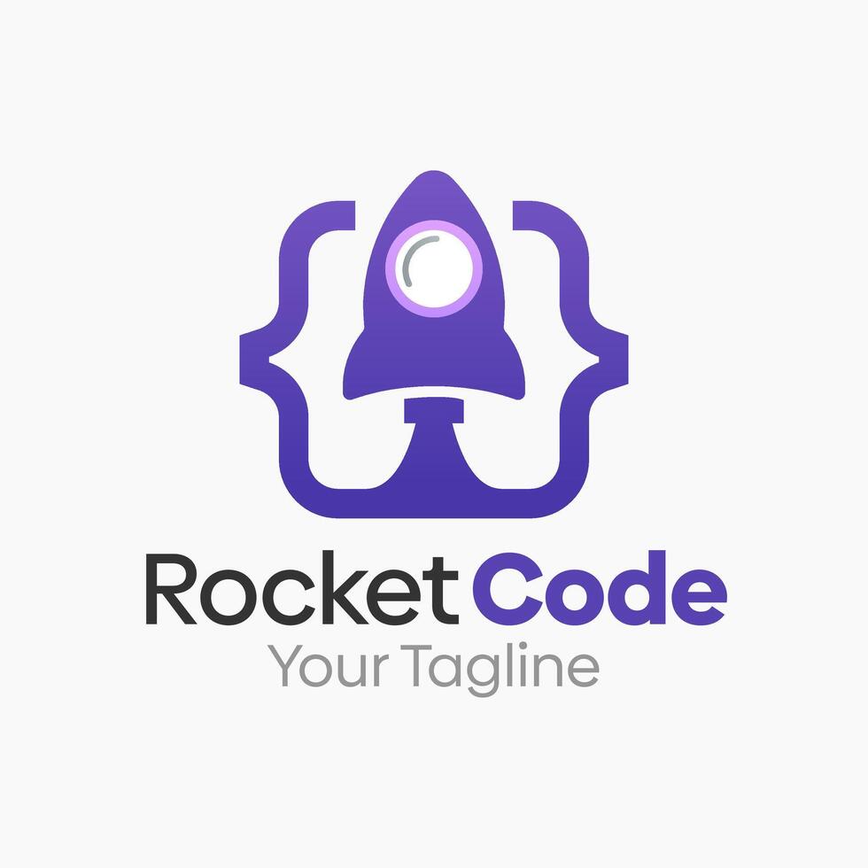 Rocket Code Logo Design Template. Good for Business, Agency, Community and Organization vector