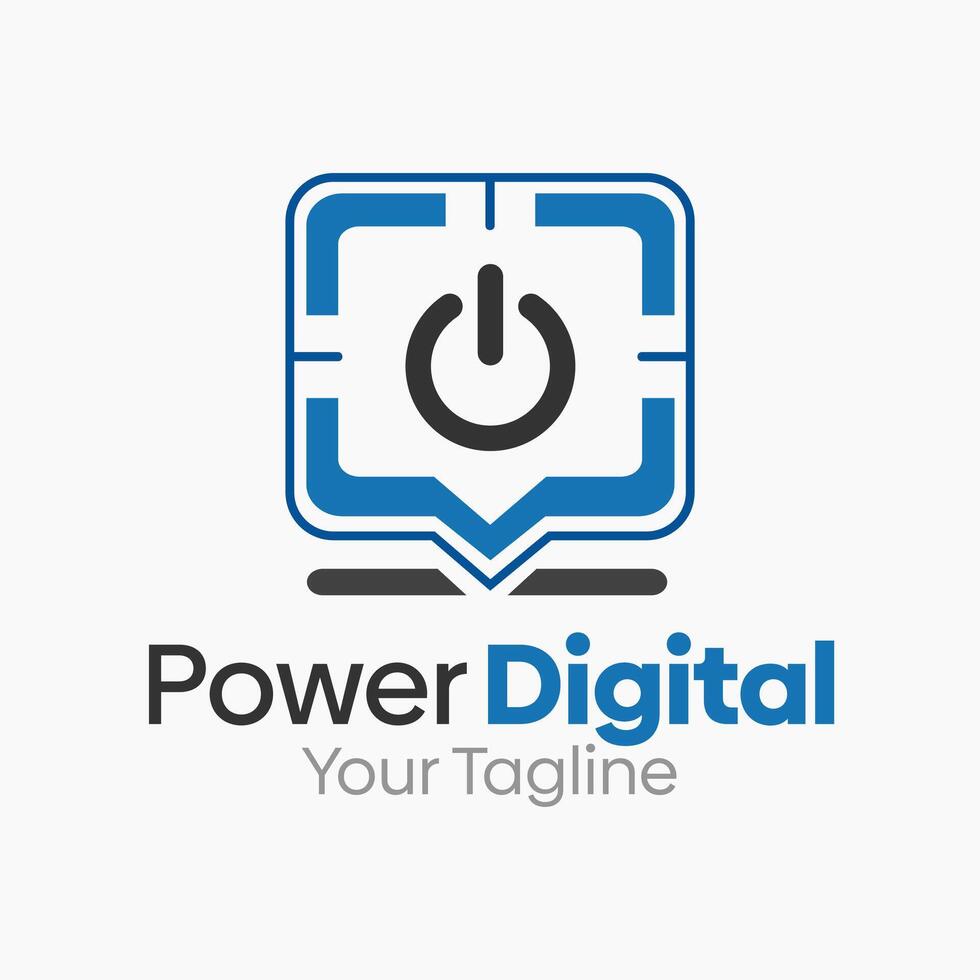 Power Digital 2 Logo Design Template. Good for Business, Agency, Community and Organization vector
