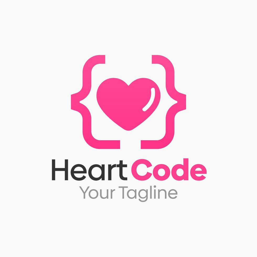 Heart Code Logo Design Template. Good for Business, Agency, Community and Organization vector