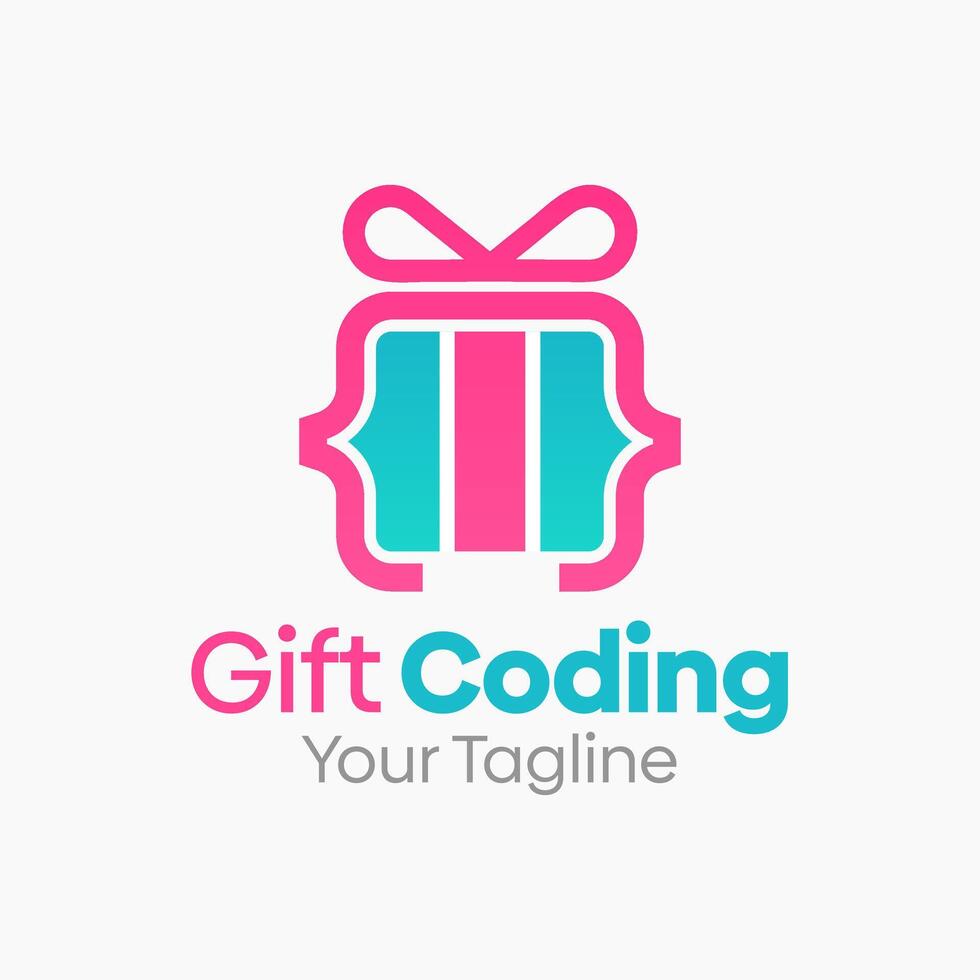 Gift Coding Logo Design Template. Good for Business, Agency, Community and Organization vector
