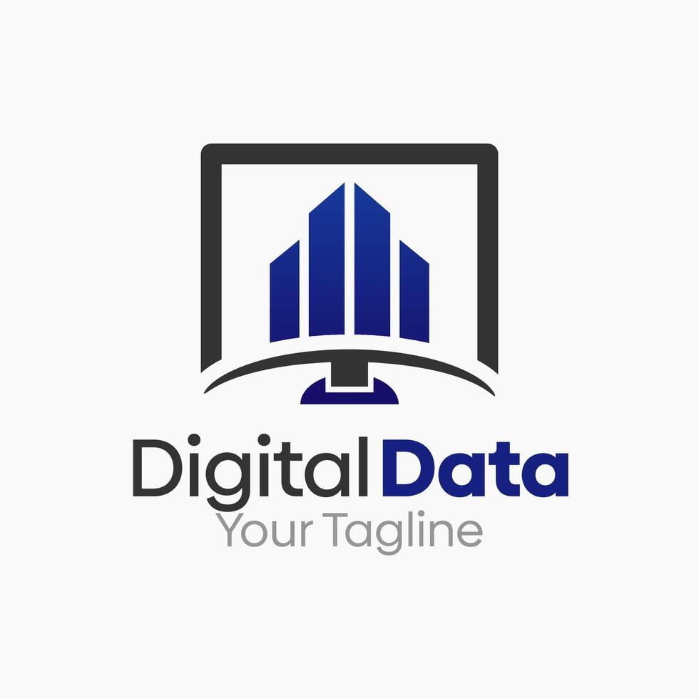 Digital Data Logo Design Template. Good for Business, Agency, Community and Organization vector
