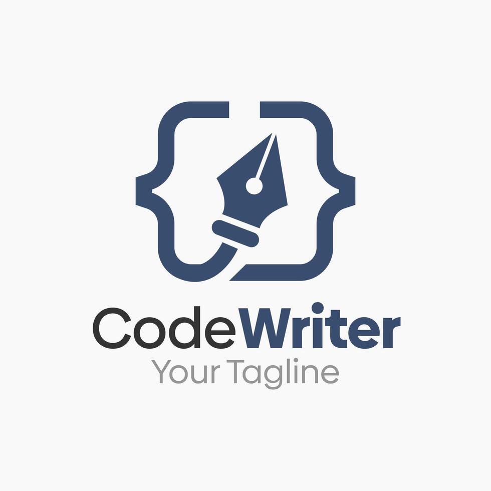 Code Writer Logo Design Template. Good for Business, Agency, Community and Organization vector