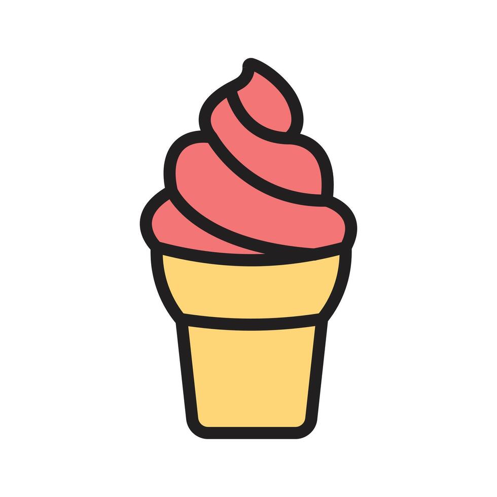 Waffle ice cream cone icon for delightful desserts vector