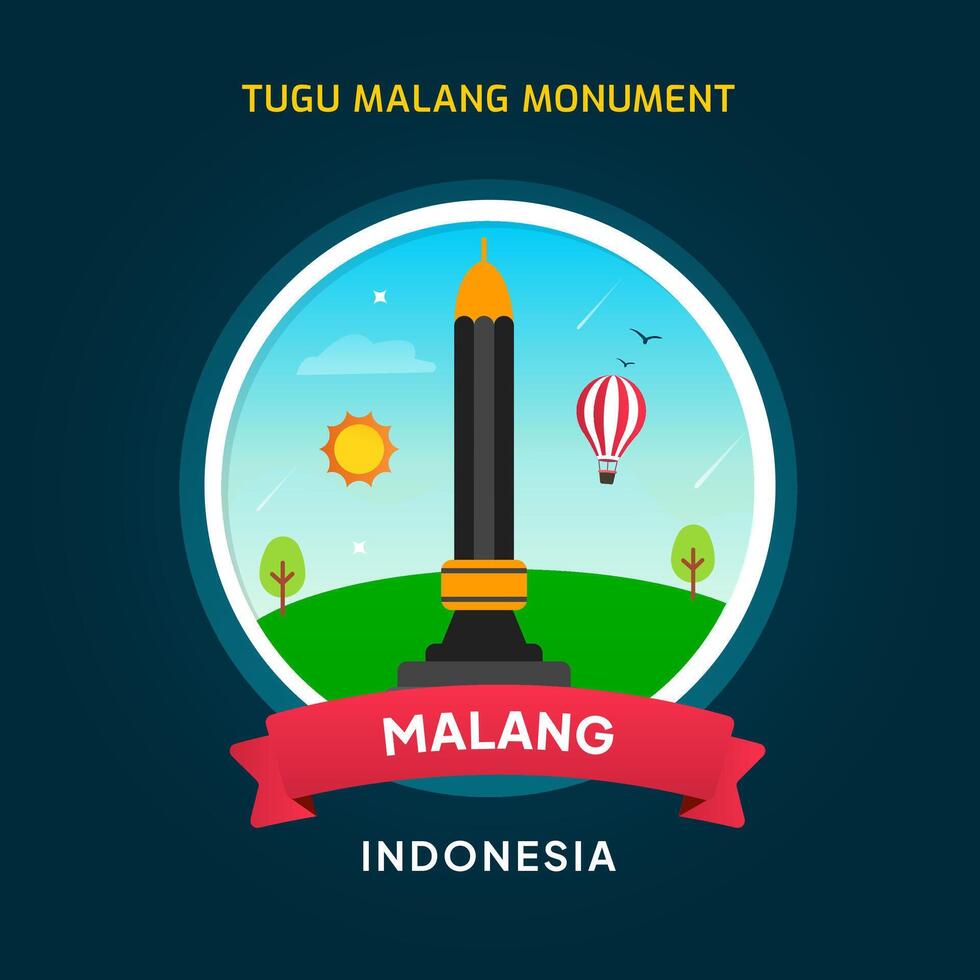 Indonesia Landmark Malang, Monument vector