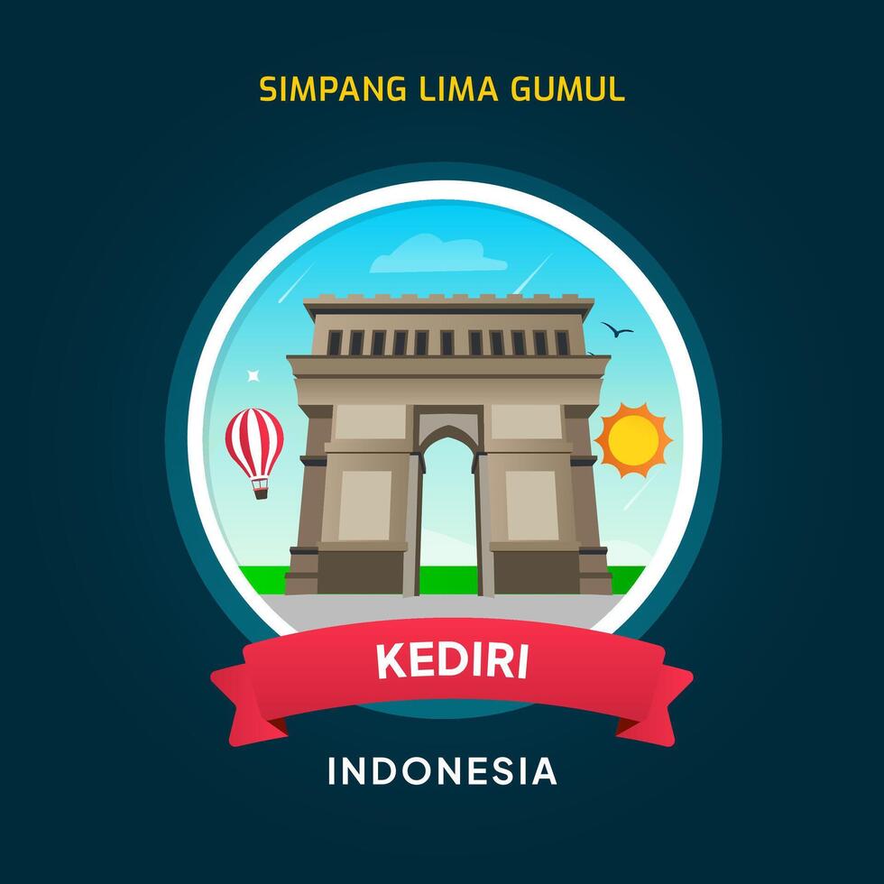 Indonesia Kediri, Simpang Lima Gumul vector