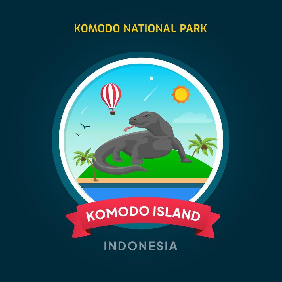 Indonesia Komodo Island vector