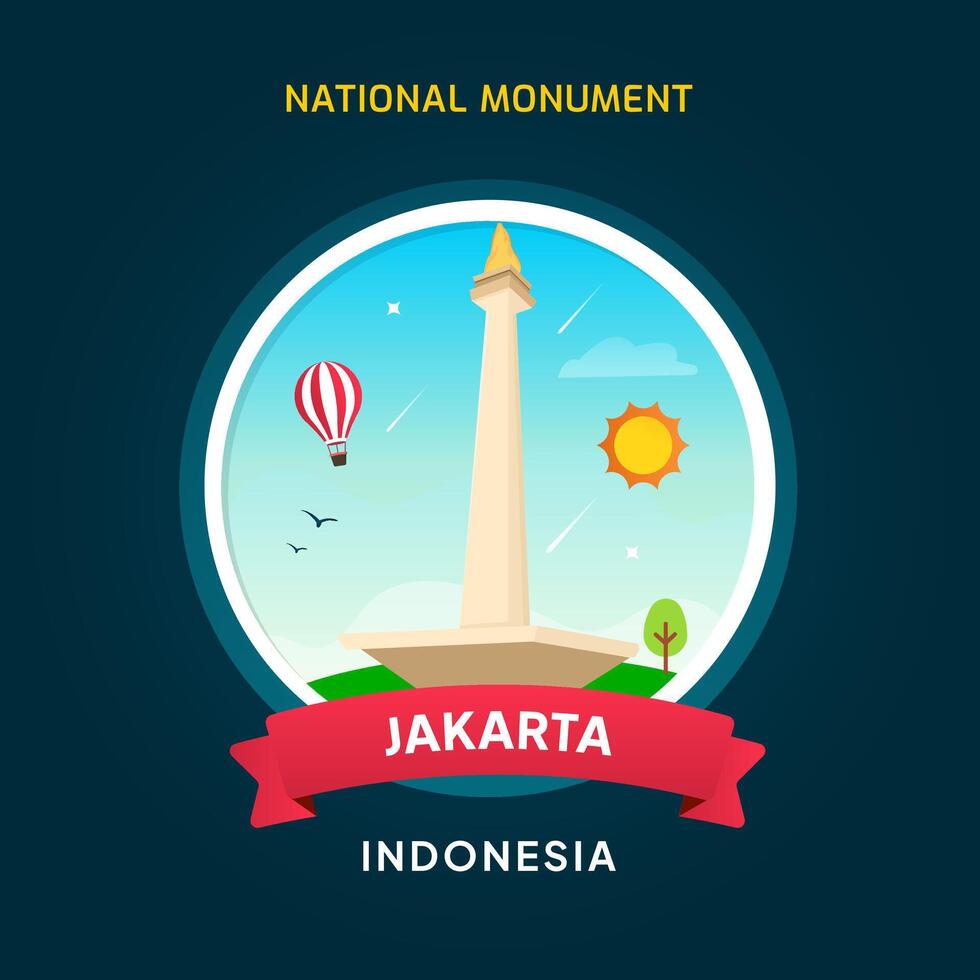 Indonesia Jakarta Monas, National Monument vector