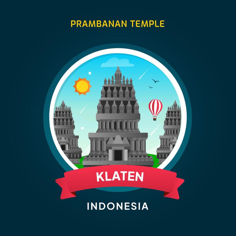 Indonesia Landmark Klaten, Prambanan Temple vector