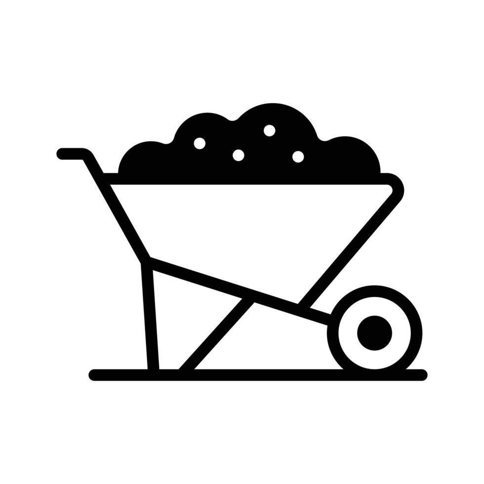 A sturdy wheelbarrow for transporting garden materials effortlessly vector
