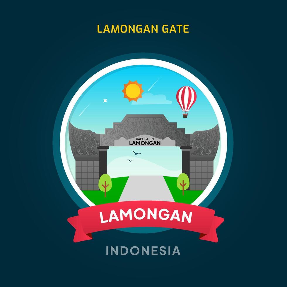 Indonesia Lamongan Gate Landmark vector